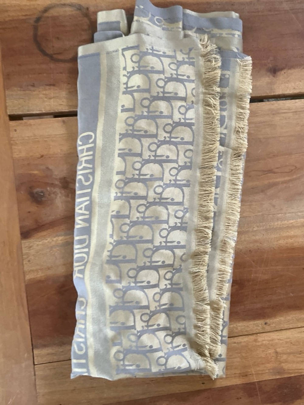 Dior Scarf - Beige and Light Blue